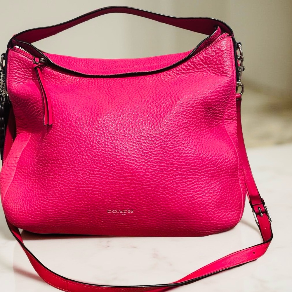 Coach Hot Pink Leather Shoulder Bag